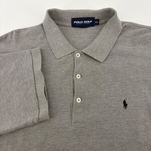 Polo‎ Golf Ralph Lauren Mens XL Gray Polo Shirt Short Sleeve Golf Casual